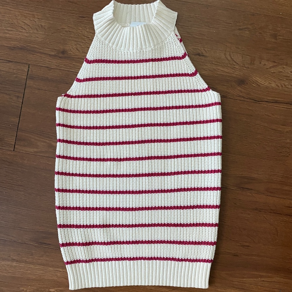 Loft Sleeveless Striped Sweater